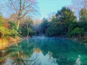The Lake at Silent Pool Distillery in Surrey