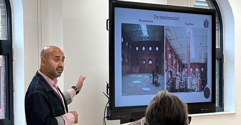 Abhi Banik from Copper Rivet Distillery at the Business of Spirits Course