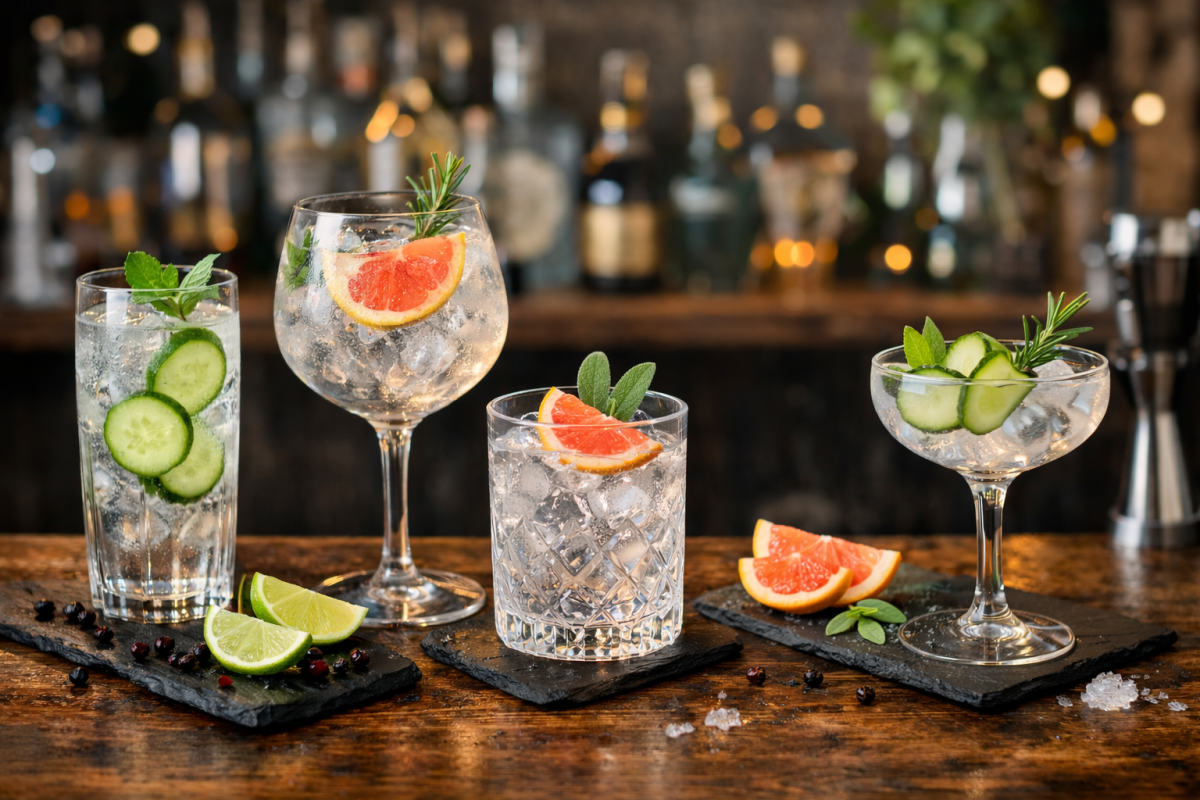 A range of gin and tonic G&T options