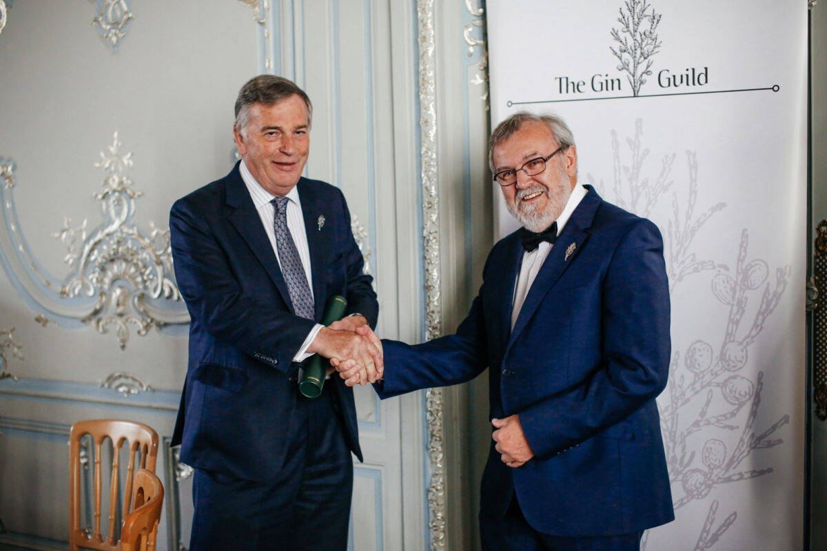 The Gin Guild Lifetime achievement award presented to Tom Nichol in May 2015