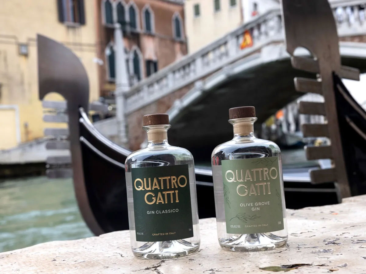 Quattro Gatti Gin Bottles in Venice