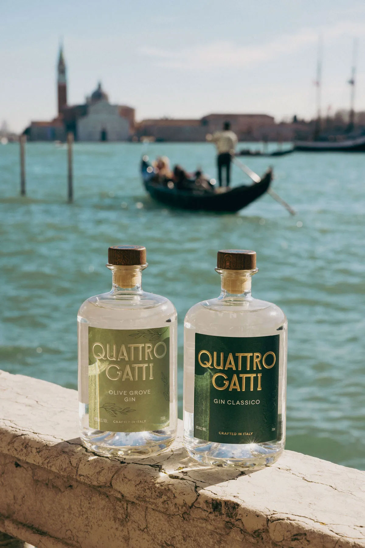 Quattro Gatti Gin Bottles in Venice